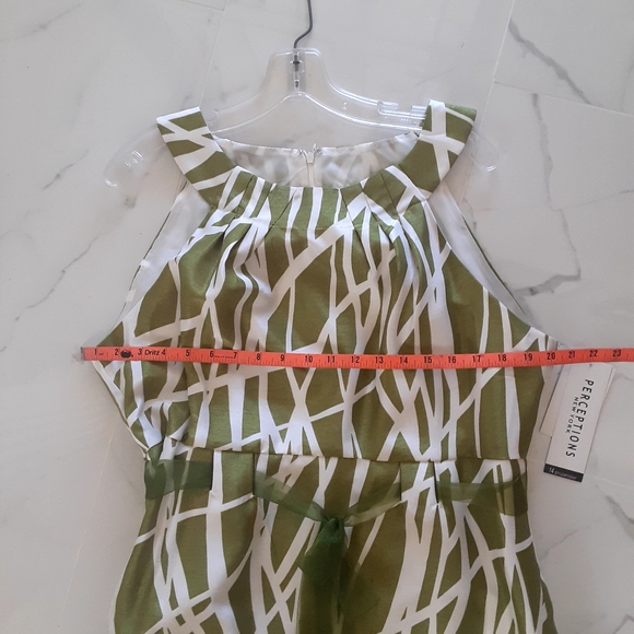 🆕️ Perceptions Spring Summer Green Sleeveless Size 14 Dress NWT - Picture 8 of 13